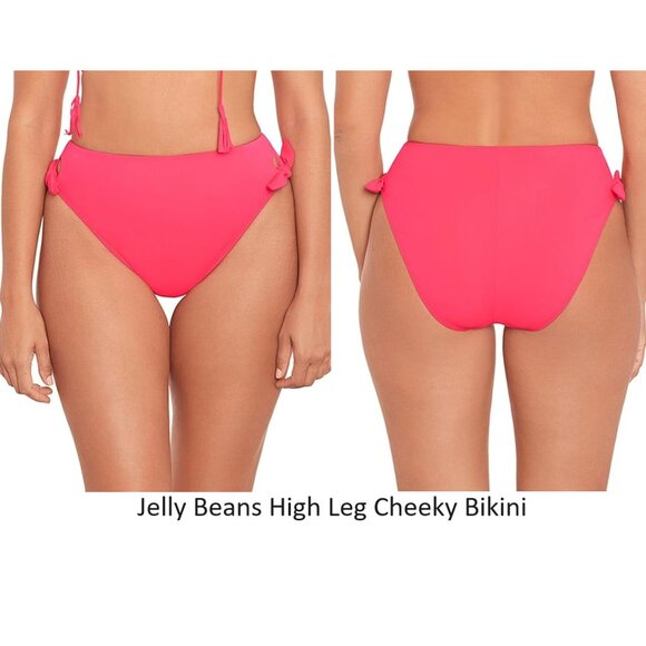 NWT Skinnydippers Womens High Leg Cheeky Bikini Bottoms Size S-XL $60 12HL888 - Picture 3 of 4